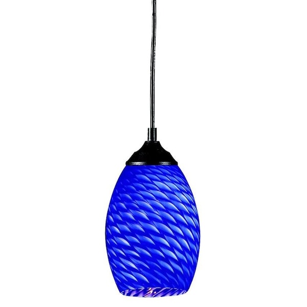 Z-Lite Jazz 1 Light Mini Pendant, Sand Black & Blue 131-BLUE - main